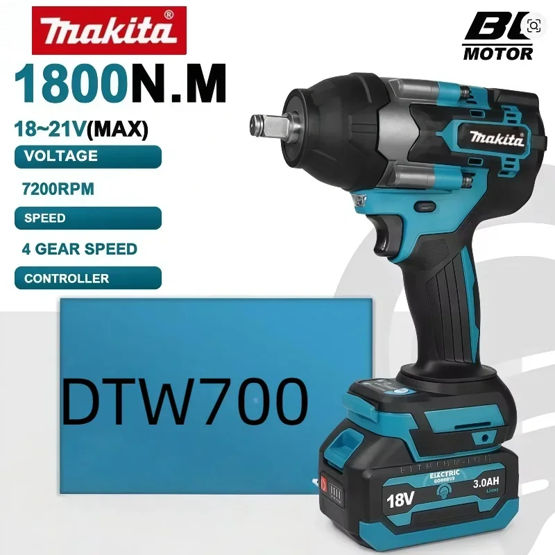 New Makita DTW700 1000N.M Torque Brushless Electric Impact Wrench Cordless Electric Drill 1/2"Wrench Power Tools For 18V Battery
New Makita DTW700 1000N.M Torque Brushless Electric Impact Wrench Cordless Electric Drill 1/2"Wrench Power Tools For 18V Battery