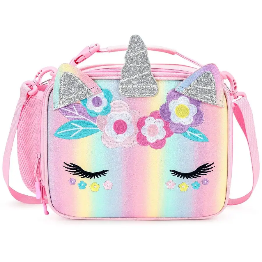 Unicorn Lunch Bag Kids Insulated Lunch Box for Girls with Water Bottle Holder and Shoulder Strap Pink Blue Rainbow
Unicorn Lunch Bag Kids Insulated Lunch Box for Girls with Water Bottle Holder and Shoulder Strap Pink Blue Rainbow