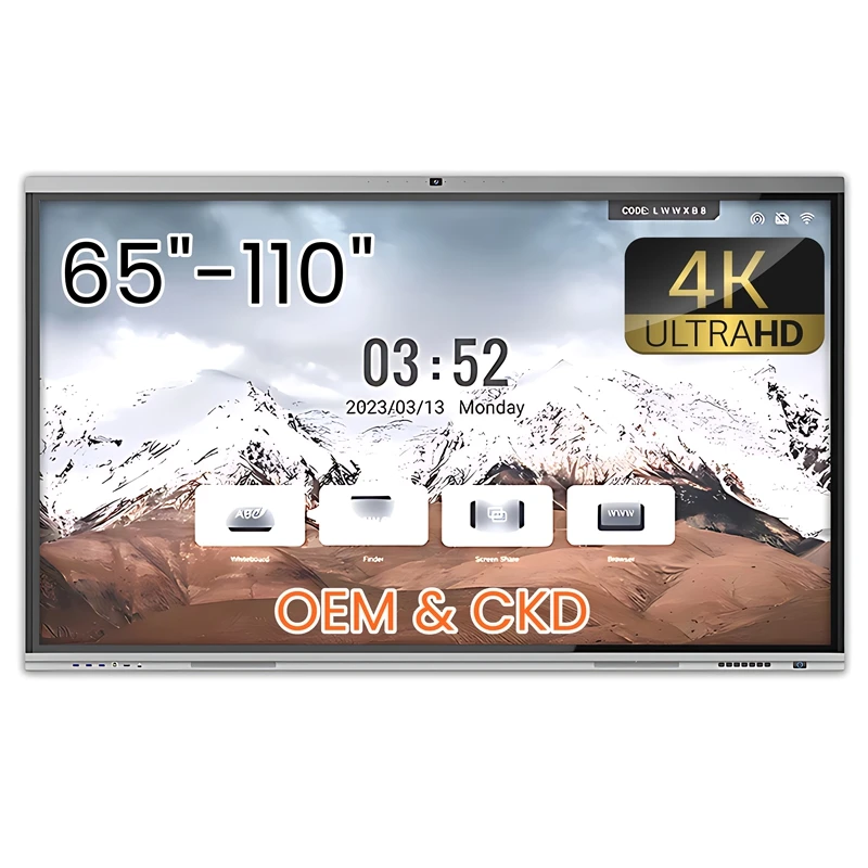 CUMEI Smart Interact 4K LED Panel 65/75/86/98/110 Inch Black Interactive Whiteboard Office/Teaching OEM Supplier Dual OS 20
CUMEI Smart Interact 4K LED Panel 65/75/86/98/110 Inch Black Interactive Whiteboard Office/Teaching OEM Supplier Dual OS 20