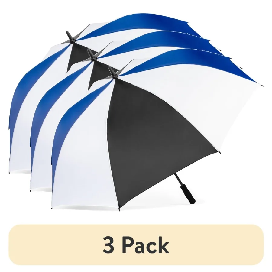 3 pack 60-inch Auto Open Golf Umbrella, Black/White/Royal
3 pack 60-inch Auto Open Golf Umbrella, Black/White/Royal