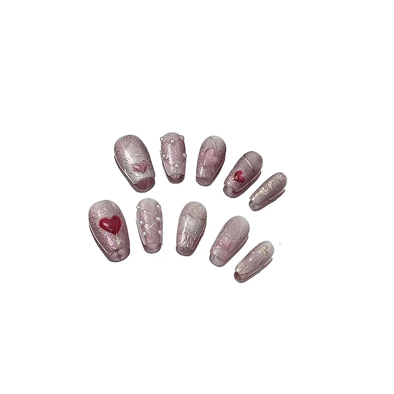 Peach Heart Blossom Spice Girl Series Sweet Gilt Cat's Eye Handmade Wearing Nail Replacement Short Nail Art
Peach Heart Blossom Spice Girl Series Sweet Gilt Cat's Eye Handmade Wearing Nail Replacement Short Nail Art