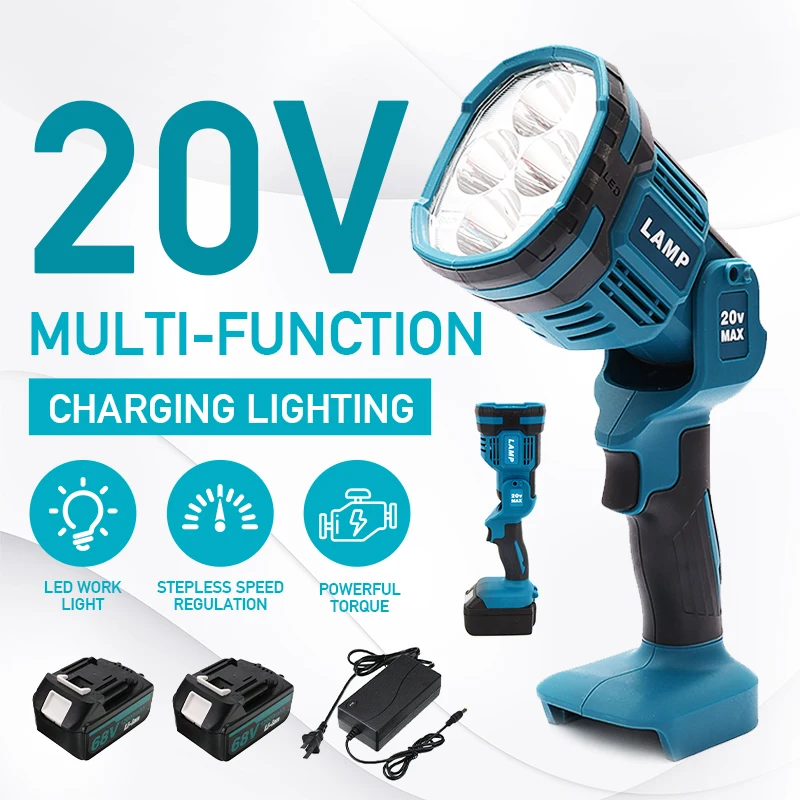 LED Lighting Rechargeable Emergency Lamp Outdoor Flashlight 18v Flashlight Night Spotlight Fishing Lamp For Makita Battery
LED Lighting Rechargeable Emergency Lamp Outdoor Flashlight 18v Flashlight Night Spotlight Fishing Lamp For Makita Battery
