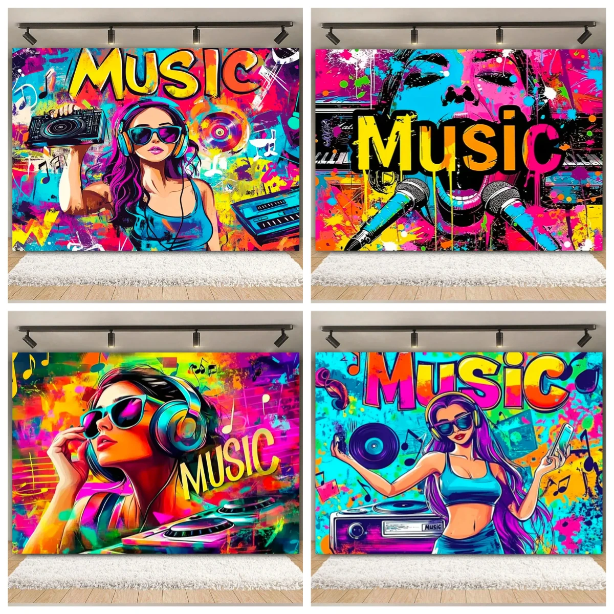 Music Disco Glowing Decoration Banner Photo Shooting Background Music Party Happy Birthday Background Sparkling Stage Props
Music Disco Glowing Decoration Banner Photo Shooting Background Music Party Happy Birthday Background Sparkling Stage Props