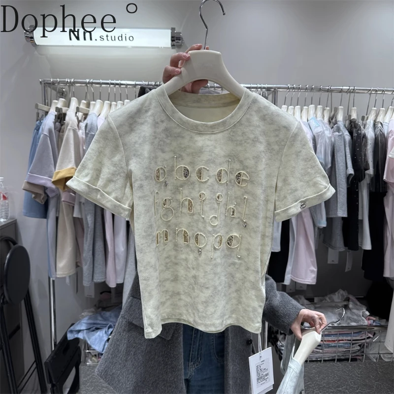 Spice Girls 2025 New Spring Summer Short Sleeve T-shirt Tie-dye Letters Beading O-neck Pullover Top All-match Slim Basic Tees
Spice Girls 2025 New Spring Summer Short Sleeve T-shirt Tie-dye Letters Beading O-neck Pullover Top All-match Slim Basic Tees