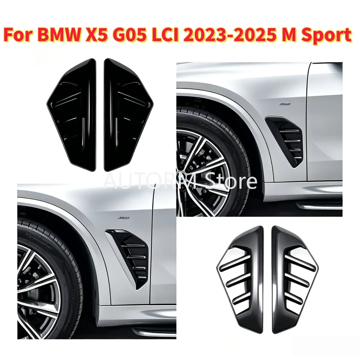 Car Front Fender Side Air Vent Cover Trim For BMW X5 G05 LCI 2023-2025 M Sport Gills Sticker Trim Body Exterior Styling
Car Front Fender Side Air Vent Cover Trim For BMW X5 G05 LCI 2023-2025 M Sport Gills Sticker Trim Body Exterior Styling