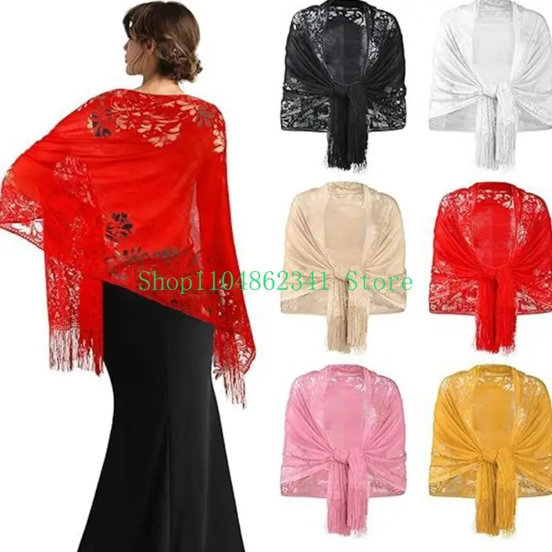 652F Lace Scarf Tassels Shawl For Women Spring Breathable And Elegant Hollowout Shoulder Wrap For Wedding Formal Occasion
652F Lace Scarf Tassels Shawl For Women Spring Breathable And Elegant Hollowout Shoulder Wrap For Wedding Formal Occasion