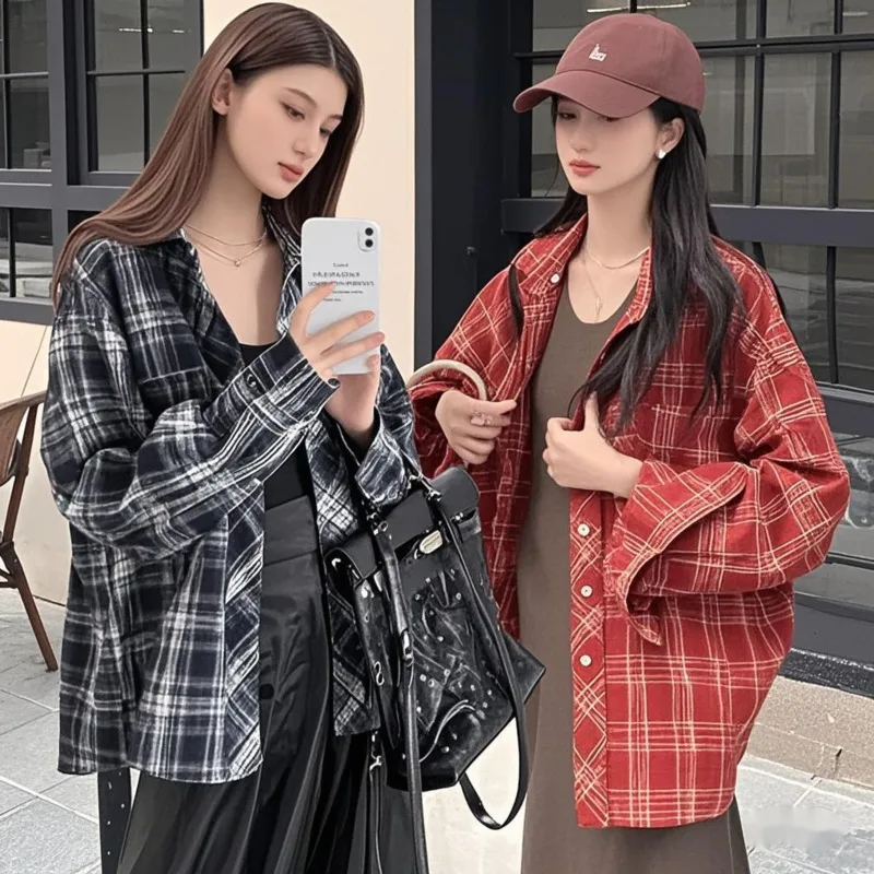 Vintage Plaid Long Sleeve Shirts Blouses Women Spring Summer Korean Fashion Cardigan Shirt Harajuku Casual Button Blouse Woman
Vintage Plaid Long Sleeve Shirts Blouses Women Spring Summer Korean Fashion Cardigan Shirt Harajuku Casual Button Blouse Woman