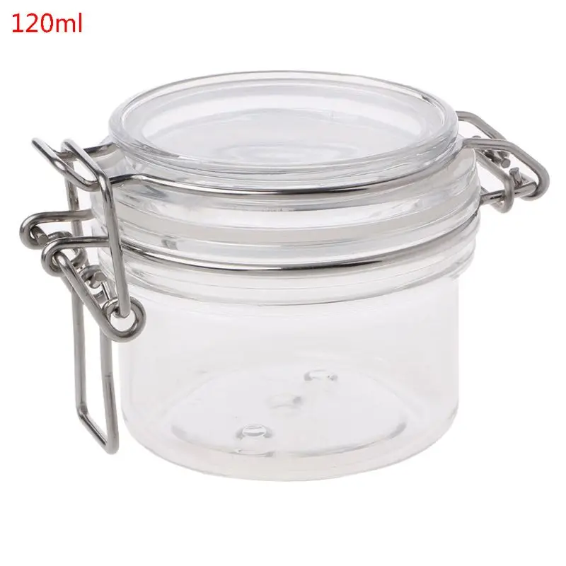 G92C 120ML Plastic Round Clip Top Storage Jar With Airtight Seal Lid Kitchen Con
G92C 120ML Plastic Round Clip Top Storage Jar With Airtight Seal Lid Kitchen Con