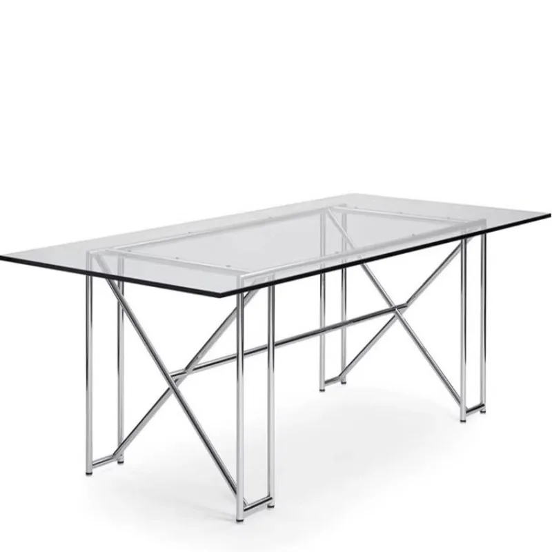 Glass desk, minimalist desk, stainless steel conference table, modern minimalist rectangular table
Glass desk, minimalist desk, stainless steel conference table, modern minimalist rectangular table