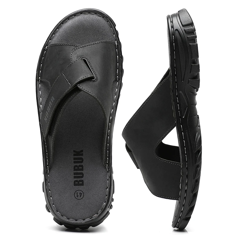Bubuk Men's First-Layer Cowhide Casual and Fashionable Sandals, Non-Slip Slippers for Home, Outdoor, and Beach Use, Breathable and Wear-Resistant Men's Slip-On Sandals
Bubuk Men's First-Layer Cowhide Casual and Fashionable Sandals, Non-Slip Slippers for Home, Outdoor, and Beach Use, Breathable and Wear-Resistant Men's Slip-On Sandals