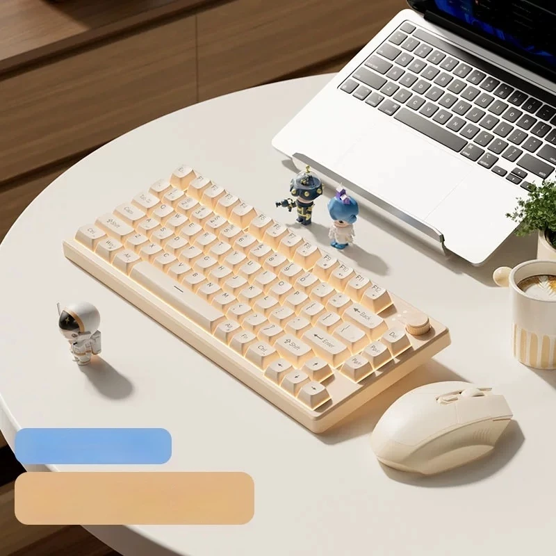 Gaming Mechanical Keyboard Layout Wired RGB Backlit Keyboard Mouse Combo For Laptop Office Gamers Compact