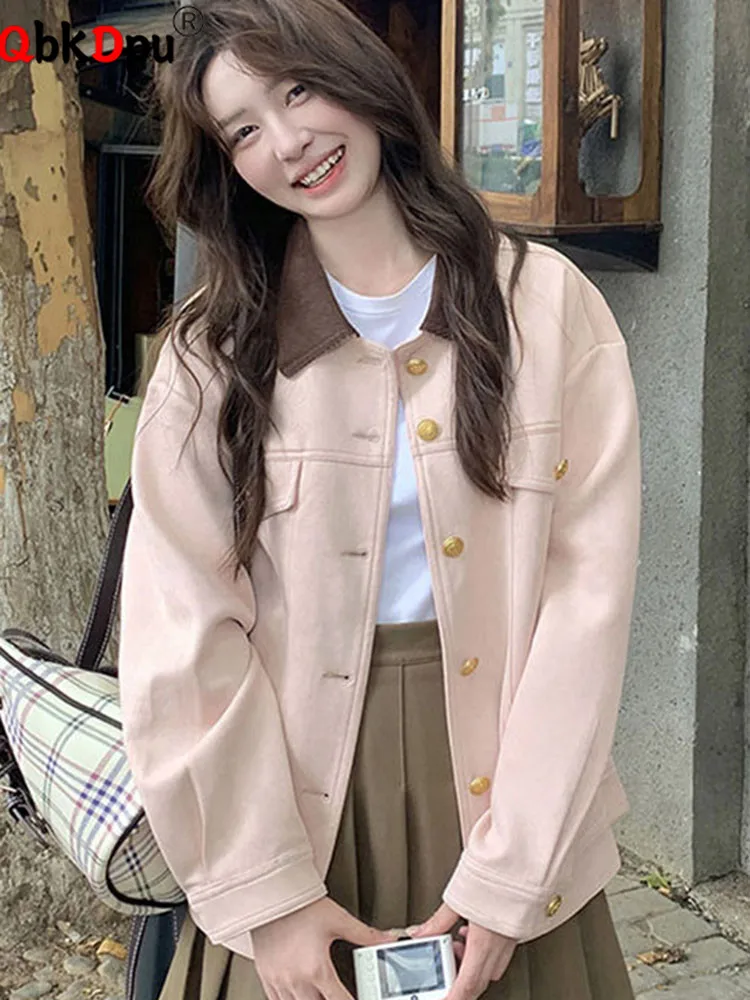 Korean Fashion Pink Outerwears Tops Women Casual Single Breasted Loose Jackets Spring Fall Long Sleeve Chaquetas Chic Coats New
Korean Fashion Pink Outerwears Tops Women Casual Single Breasted Loose Jackets Spring Fall Long Sleeve Chaquetas Chic Coats New