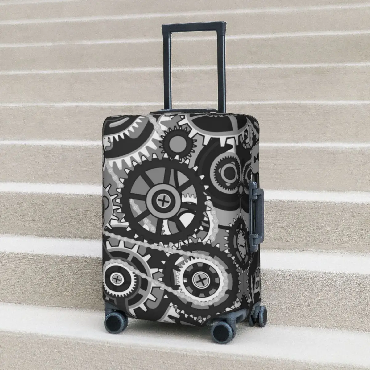 Gears Vintage Wheels Suitcase Cover Print Industrial Design Cruise Trip Protector Vacation Elastic Luggage Supplies
Gears Vintage Wheels Suitcase Cover Print Industrial Design Cruise Trip Protector Vacation Elastic Luggage Supplies