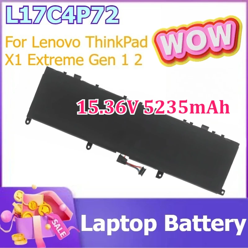 L17C4P72 15.36V 5235mAh for Lenovo ThinkPad X1 Extreme Gen 1 2 for ThinkPad P1 1st 2nd Gen 01AY968 L18M4P71 Laptop Battery
L17C4P72 15.36V 5235mAh for Lenovo ThinkPad X1 Extreme Gen 1 2 for ThinkPad P1 1st 2nd Gen 01AY968 L18M4P71 Laptop Battery