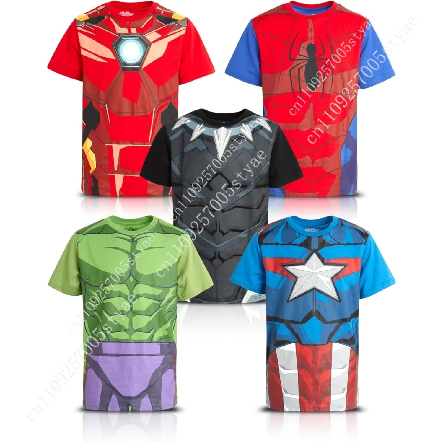 Marvel Avengers Boys Graphic Tees - 5 Pack Spiderman Hulk Captain America Iron Man Thor Short Sleeve Graphic T Shirts Cosplay
Marvel Avengers Boys Graphic Tees - 5 Pack Spiderman Hulk Captain America Iron Man Thor Short Sleeve Graphic T Shirts Cosplay