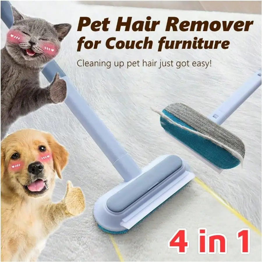 Pet Grooming Brush 4-In-1 Reusable, Electrostatic Hair Removal, Lint Remover For Carpets, Beds, Sofas And Curtains
Pet Grooming Brush 4-In-1 Reusable, Electrostatic Hair Removal, Lint Remover For Carpets, Beds, Sofas And Curtains