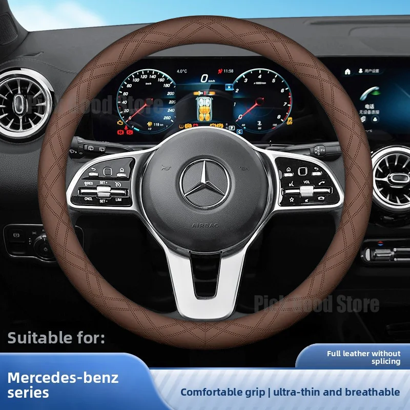 Leather Car Steering Wheel Cover For Mercedes A-Class 190E AMG Spare Parts W212 W211 Cap Actros Parts W447 W463 Interior Parts
Leather Car Steering Wheel Cover For Mercedes A-Class 190E AMG Spare Parts W212 W211 Cap Actros Parts W447 W463 Interior Parts