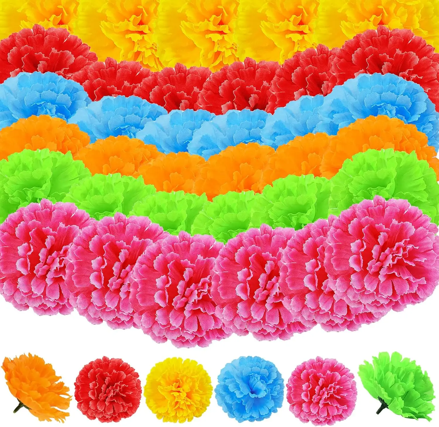 72PCS Bulk Artificial Marigold Flowers with Stems, 0.5 Inch Faux Marigold Flower Heads, Yellow Fake Flowers for Day of the Dead 
72PCS Bulk Artificial Marigold Flowers with Stems, 0.5 Inch Faux Marigold Flower Heads, Yellow Fake Flowers for Day of the Dead