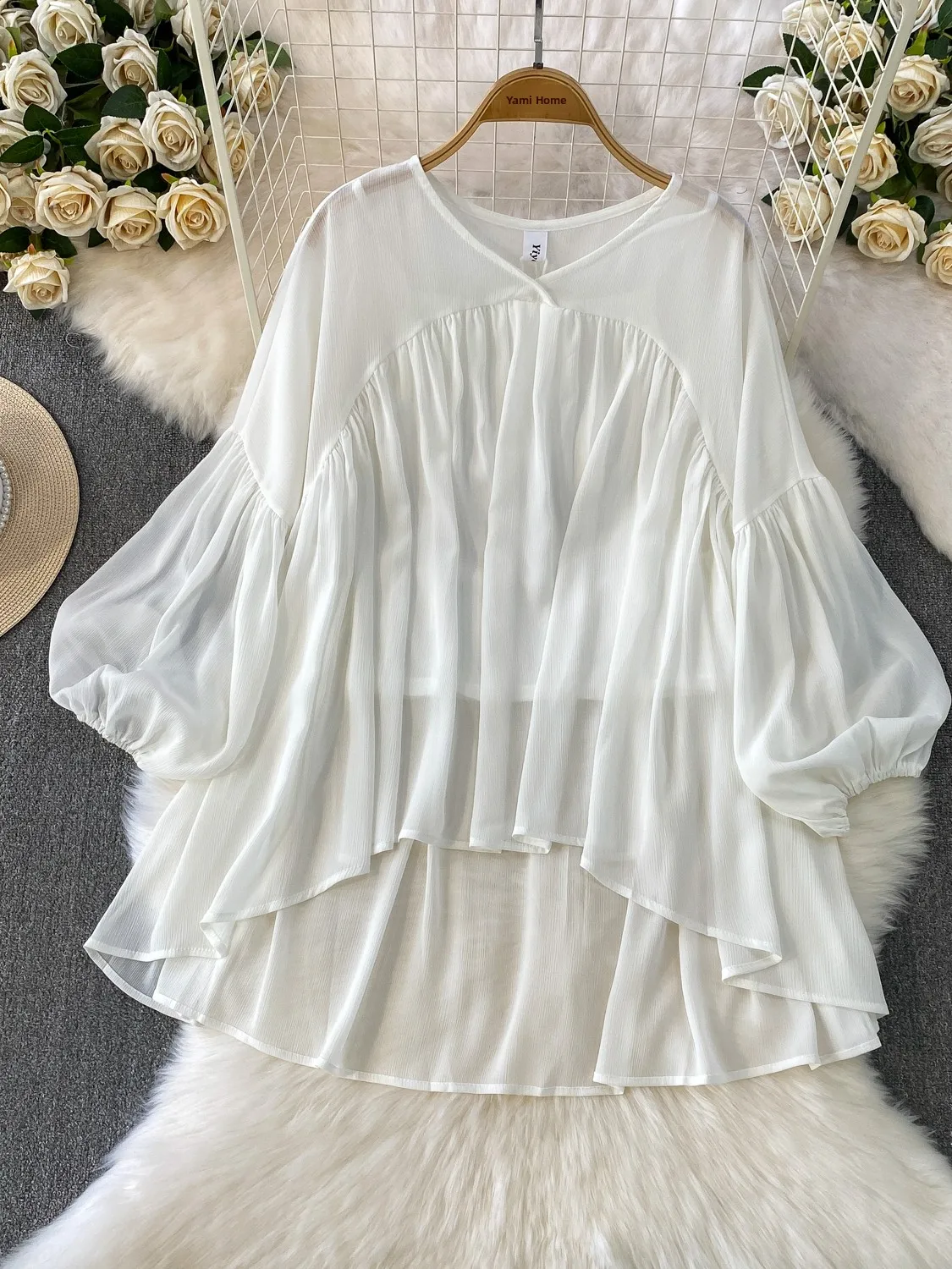 Elegant Lantern Sleeve Shirt Dress Women's Autumn Winter plus Size Loose Midi Hem Leaf Design Korean Style Office Commute Fas...
Elegant Lantern Sleeve Shirt Dress Women's Autumn Winter plus Size Loose Midi Hem Leaf Design Korean Style Office Commute Fas...