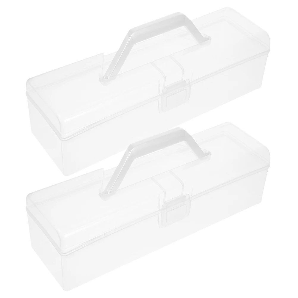 2 Pcs Portable Storage Box Pencil Case Classroom Organization and Dress up Marker Clear Bins Student 
2 Pcs Portable Storage Box Pencil Case Classroom Organization and Dress up Marker Clear Bins Student
