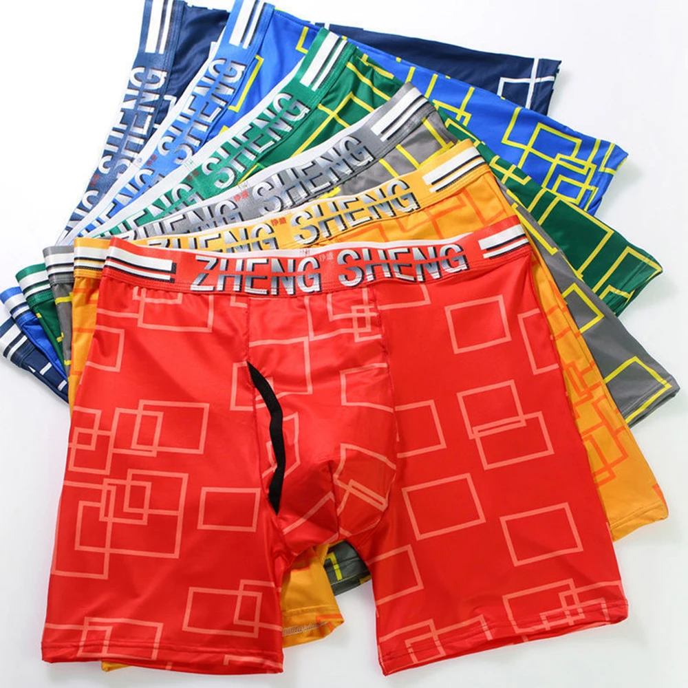 Breathable Printed Ice Silk Men Side Open Pouch Boxer Long Leg Fitness Boxers Shorts Underwear Fashion Panties
Breathable Printed Ice Silk Men Side Open Pouch Boxer Long Leg Fitness Boxers Shorts Underwear Fashion Panties