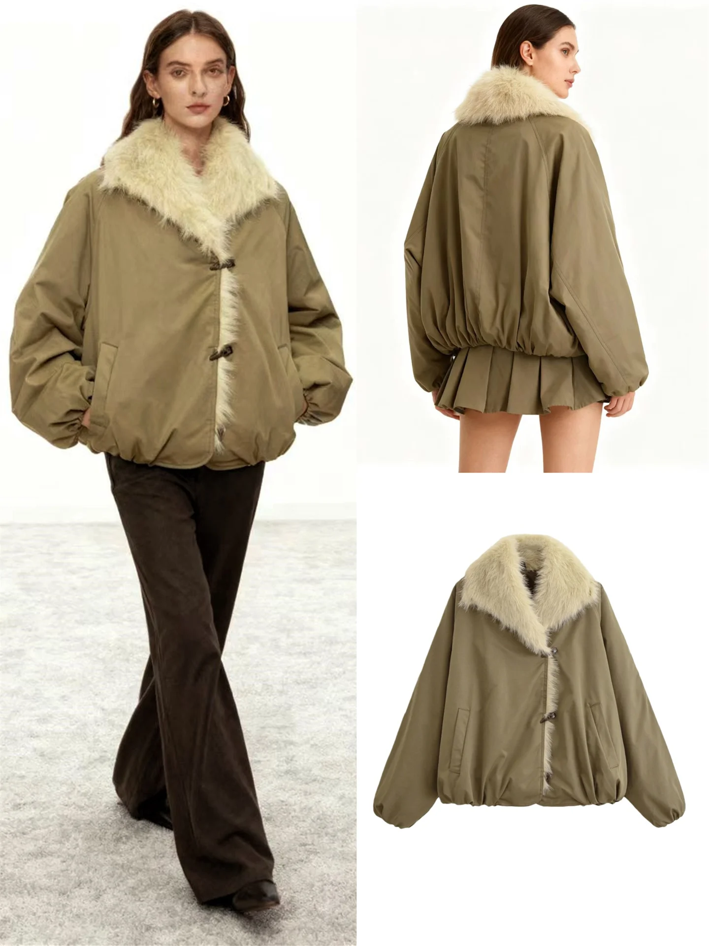 Women's Cotton Jaet Coat Puffy Fluffy Collar Artificial Fur Effect Button Detail Autumn Winter New Sle Simple Straight Cut
Women's Cotton Jaet Coat Puffy Fluffy Collar Artificial Fur Effect Button Detail Autumn Winter New Sle Simple Straight Cut