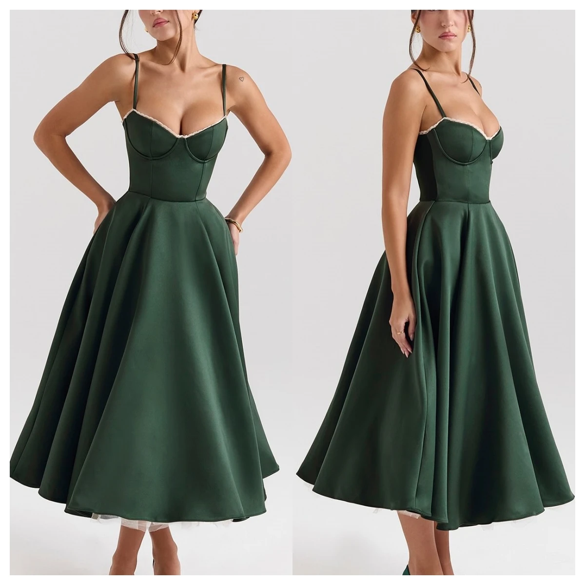 Customized Fashion Green Satin Evening Dress Sweetheart Spaghetti Straps Sleeveless Prom Dress Soft Homecoming Dress Modern
Customized Fashion Green Satin Evening Dress Sweetheart Spaghetti Straps Sleeveless Prom Dress Soft Homecoming Dress Modern