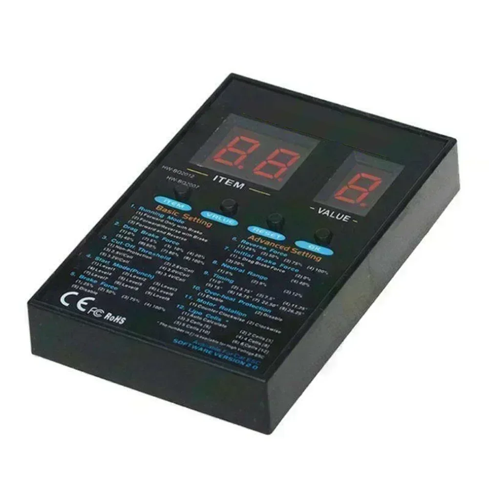LED Program Box for Brushless ESC of RC Car 120A Program Card Overheating Protection Lipid Cells Motor Rotation
LED Program Box for Brushless ESC of RC Car 120A Program Card Overheating Protection Lipid Cells Motor Rotation