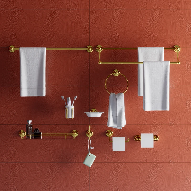 Exported to the UK pure copper bathroom hardware, makeup mirror pendant set, bathroom pendant British style
Exported to the UK pure copper bathroom hardware, makeup mirror pendant set, bathroom pendant British style