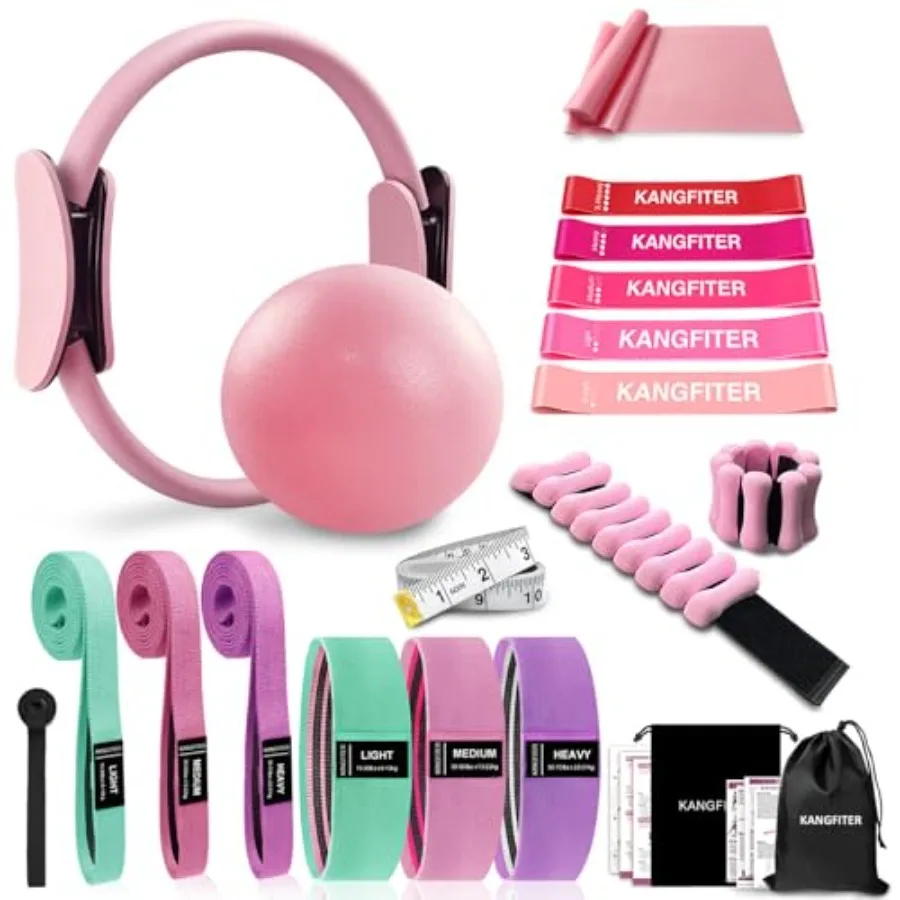 Pilates Equipment Kit for Home Workout, Pilates Ring and Ball Set with Adjustable Ankle Wrist Weights, Resistance Bands, Tape M
Pilates Equipment Kit for Home Workout, Pilates Ring and Ball Set with Adjustable Ankle Wrist Weights, Resistance Bands, Tape M