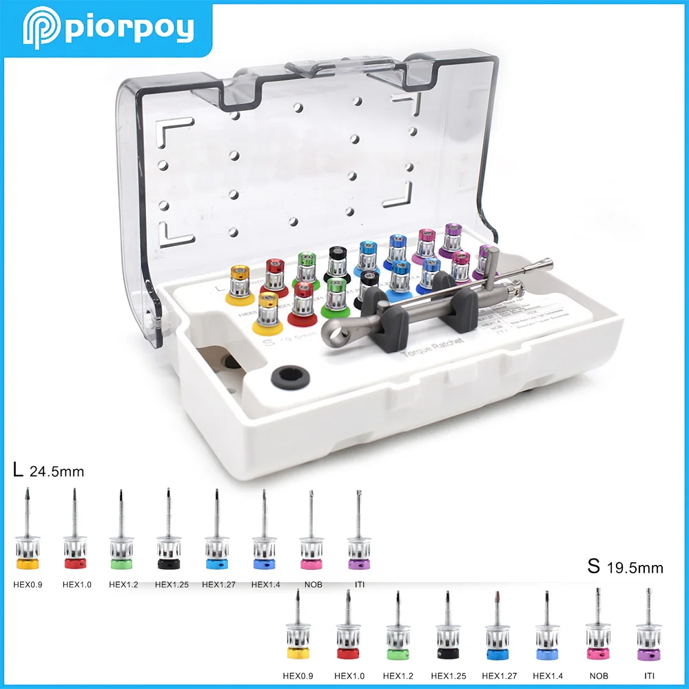 PIORPOY набор динамометрических ключей для зубных имплантатов с 16 шт. отвертками, универсальный набор инструментов для восстановления стоматологии 10-70NCM, Прямая поставка
PIORPOY набор динамометрических ключей для зубных имплантатов с 16 шт. отвертками, универсальный набор инструментов для восстановления стоматологии 10-70NCM, Прямая поставка