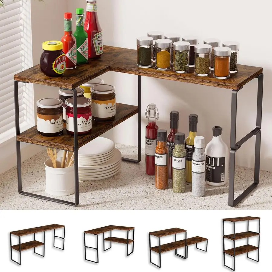 Countertop Organizer Corner Shelf, 2Tier Adjustable Stackable Corner Shelves for Kitchen, Spice Rack, Coffee Area, Over Sink, Ba
Countertop Organizer Corner Shelf, 2Tier Adjustable Stackable Corner Shelves for Kitchen, Spice Rack, Coffee Area, Over Sink, Ba