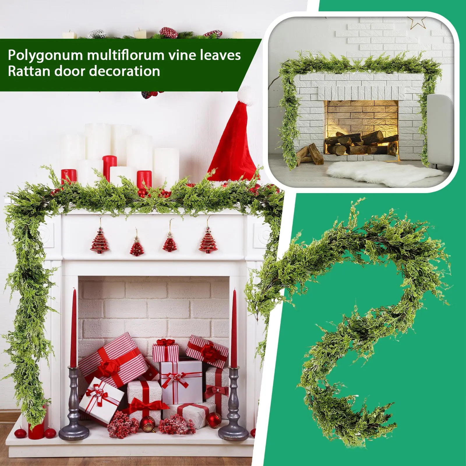 Christmas Vine 180cm Polygonum Multiflorum Leaf Festive Holiday Door Hanging Home Table Stair Decor Collectible Christmas Decor
Christmas Vine 180cm Polygonum Multiflorum Leaf Festive Holiday Door Hanging Home Table Stair Decor Collectible Christmas Decor