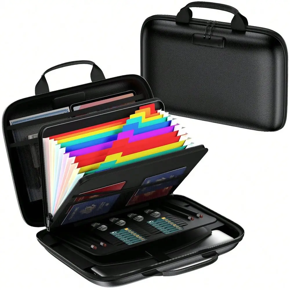 Document Box, Hard Case Fireproof File Organizer With Lock And 13 Pocket Accordion File Folder, Portable SaFe Box For Home Offi
Document Box, Hard Case Fireproof File Organizer With Lock And 13 Pocket Accordion File Folder, Portable SaFe Box For Home Offi