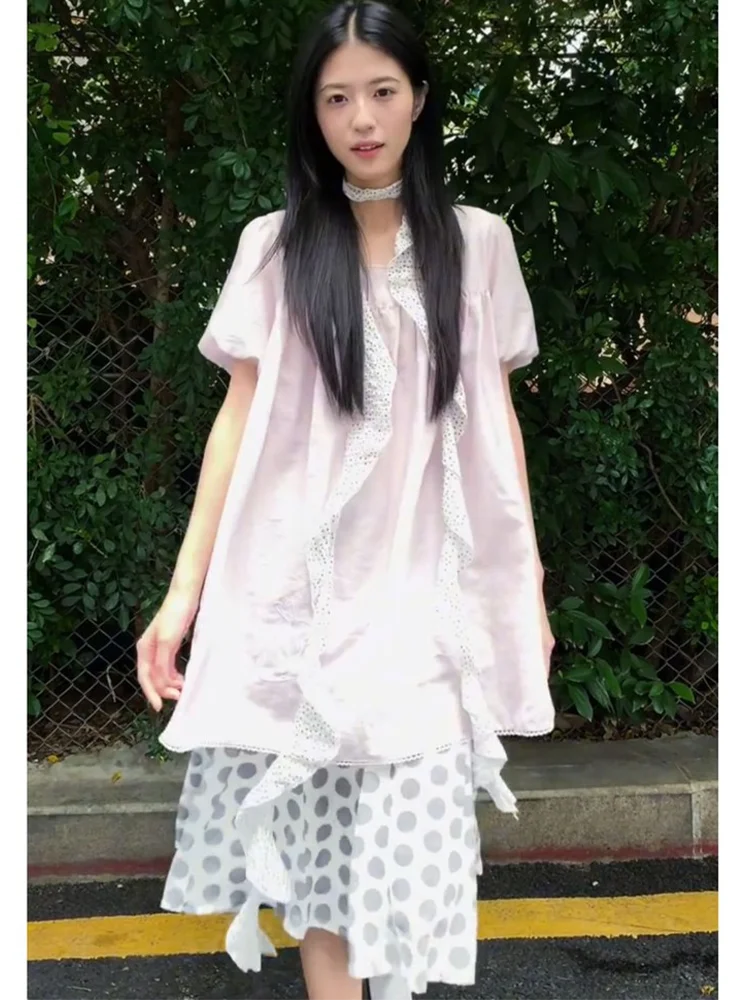 2026 Summer Lace Splice Irregular Sash Cover up Dress Women Loose Short Sleeve Dress A-Line Skirt Style Gentle Style Polyeste...
2026 Summer Lace Splice Irregular Sash Cover up Dress Women Loose Short Sleeve Dress A-Line Skirt Style Gentle Style Polyeste...
