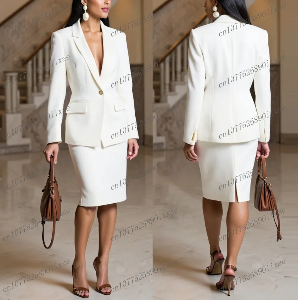 White Blazer And Skirt Women Suits Lady Formal Occasions Business Tuxedos Mother Wedding Party Ladies 2 Piece Set Jacket Skirt
White Blazer And Skirt Women Suits Lady Formal Occasions Business Tuxedos Mother Wedding Party Ladies 2 Piece Set Jacket Skirt