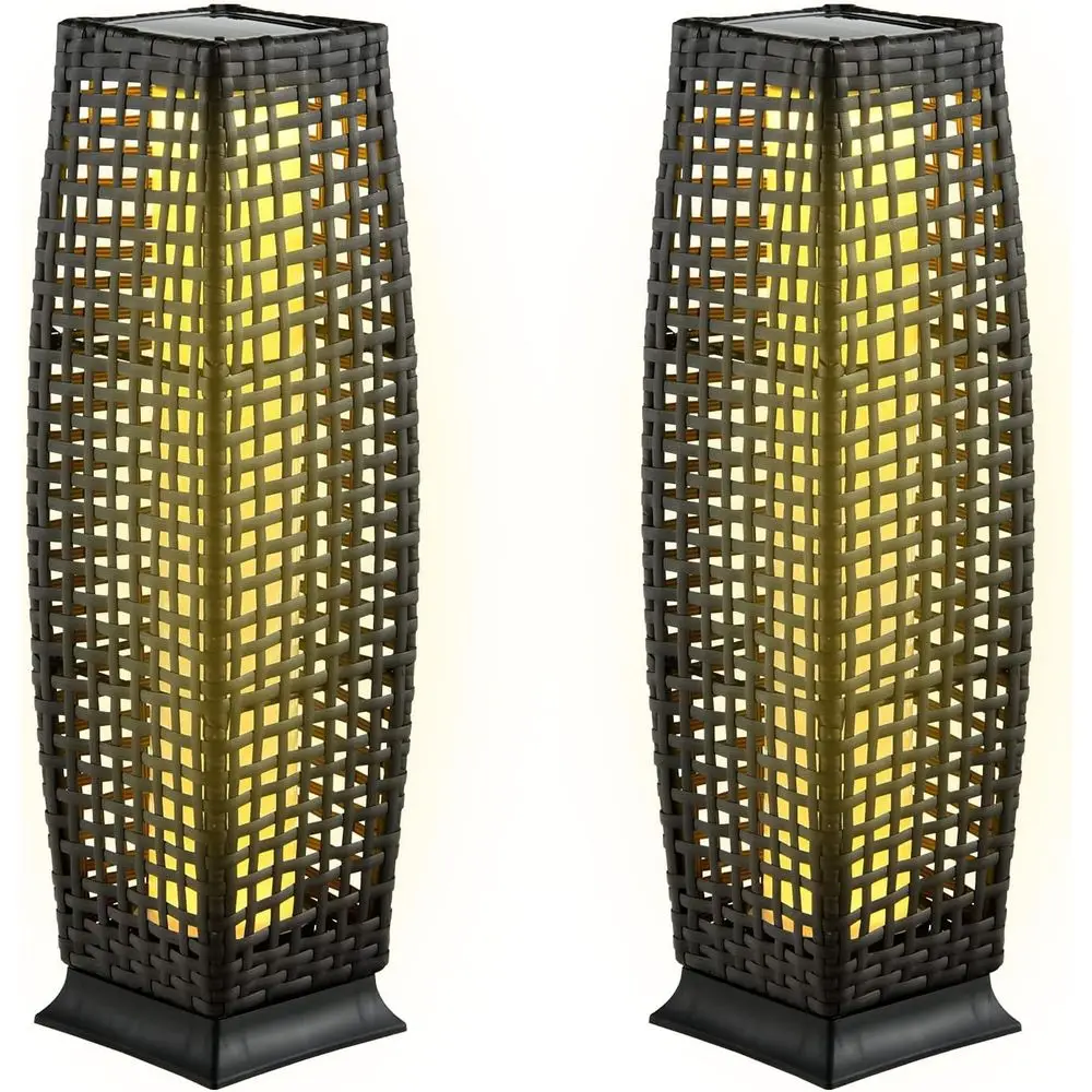 2-Piece Outdoor LED Floor Lamps, IP65 Waterproof Wicker Floor Lamps with Auto On/Off, Decorative Lanterns for Garden, Patio, Por
2-Piece Outdoor LED Floor Lamps, IP65 Waterproof Wicker Floor Lamps with Auto On/Off, Decorative Lanterns for Garden, Patio, Por