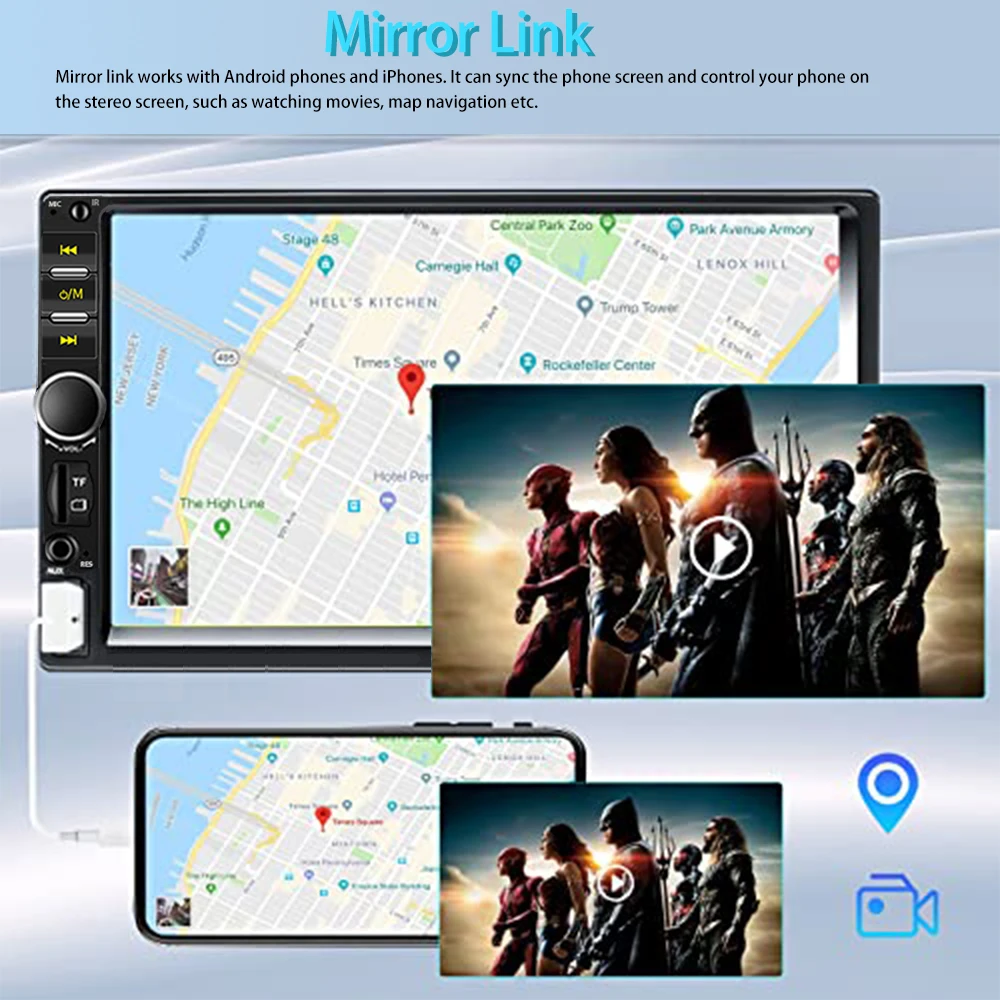 7 Inch Double Din Head Unit Bluetooth Hands Free USB TF Card AUX Multimedia Player
7 Inch Double Din Head Unit Bluetooth Hands Free USB TF Card AUX Multimedia Player