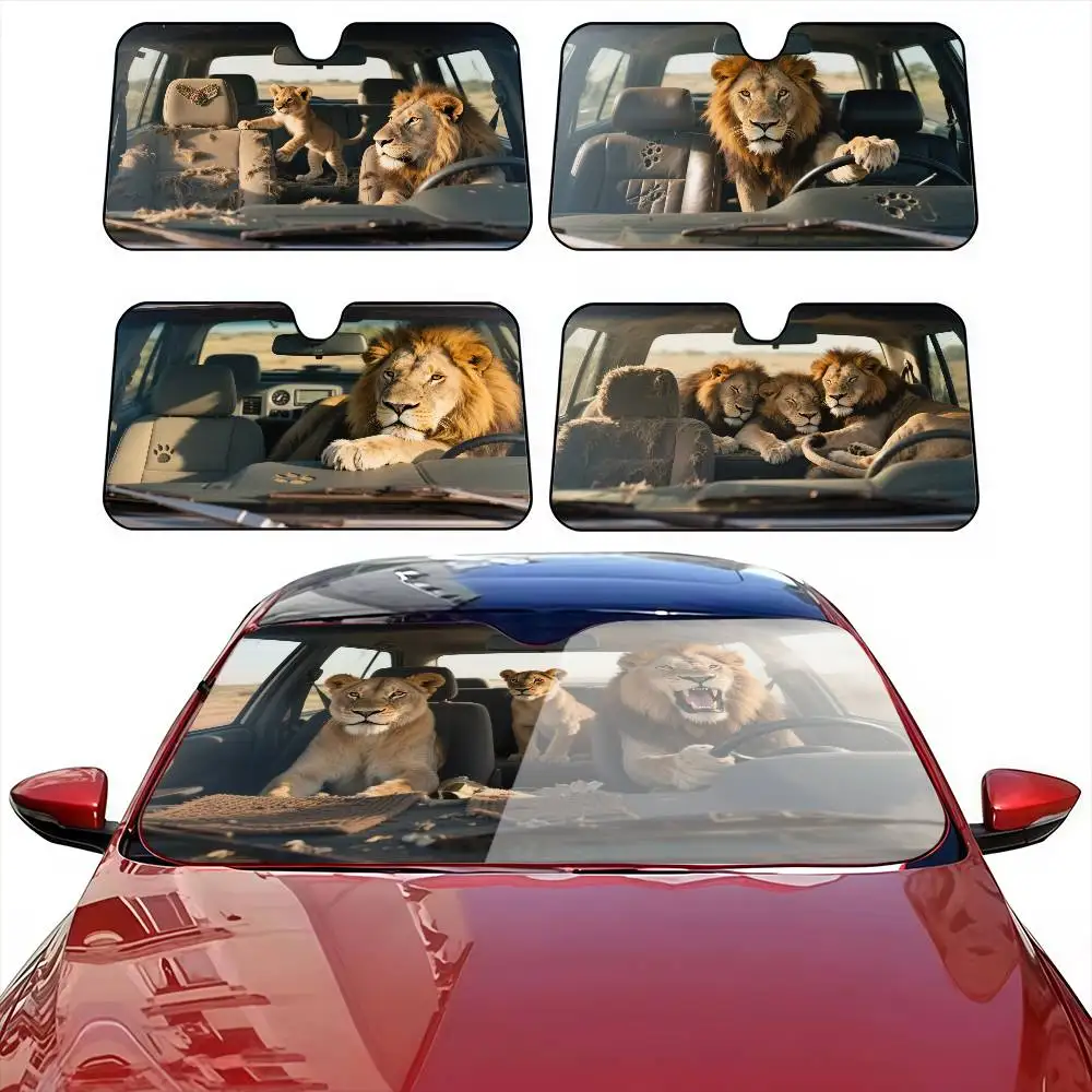 lion driving funny Car SunShade Windshield Anti-UV Protection Front Sun Shade Protector Interior Cooling for Vehicle
lion driving funny Car SunShade Windshield Anti-UV Protection Front Sun Shade Protector Interior Cooling for Vehicle