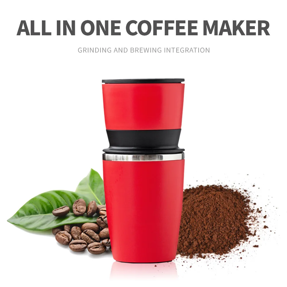 Household Hand-cranked Coffee Filter Cup Keep Warm Coffee Pot All-in-one Portable Stainless Steel Red Coffee Cup Washable
Household Hand-cranked Coffee Filter Cup Keep Warm Coffee Pot All-in-one Portable Stainless Steel Red Coffee Cup Washable