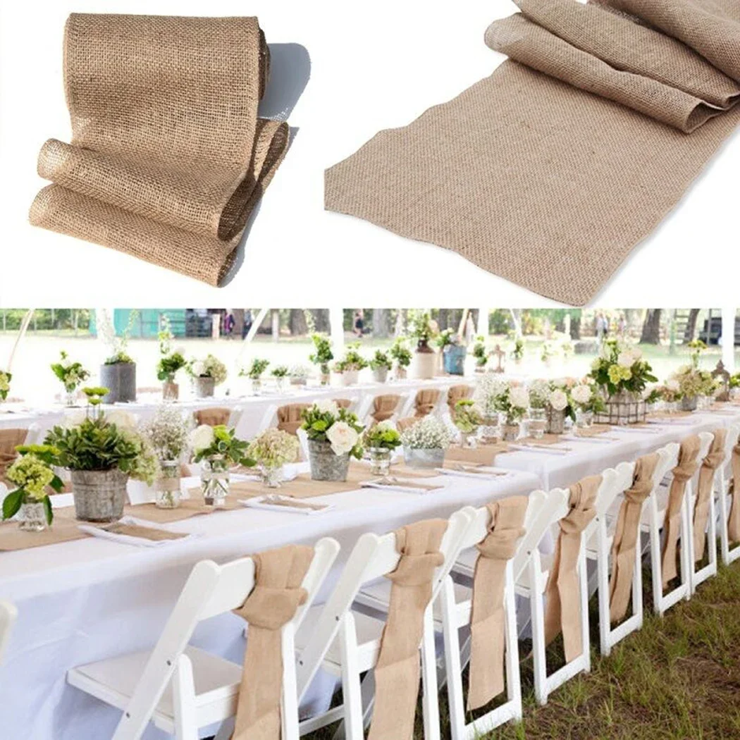 Rustic Jute Table Runner, Hessian Lace Runner, 30x275cm, Creates a Warm and Inviting Atmosphere for Your Wedding or Event
Rustic Jute Table Runner, Hessian Lace Runner, 30x275cm, Creates a Warm and Inviting Atmosphere for Your Wedding or Event