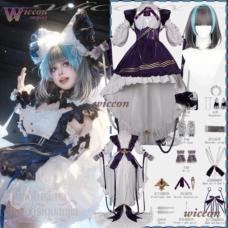 Kosplay Game Azur Lane Cosplay HMS Cheshire Costume Long Retro Sexy Lolita Long Tail Dark Purple Lace Dress Wigs Christmas Party
Kosplay Game Azur Lane Cosplay HMS Cheshire Costume Long Retro Sexy Lolita Long Tail Dark Purple Lace Dress Wigs Christmas Party