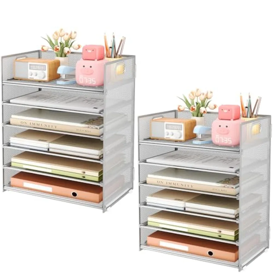 6-Tier Desk Paper Organizer, Desktop File Letter Tray with Handle, Document Sorter and Accessories Holder for Office, Home and
6-Tier Desk Paper Organizer, Desktop File Letter Tray with Handle, Document Sorter and Accessories Holder for Office, Home and