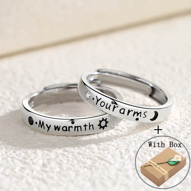 Silvology Real 925 Sterling Silver Warmth arms Letters Couple Rings for Women Sun Moon 2022 Valentine's Day Jewelry Dropshipping
Silvology Real 925 Sterling Silver Warmth arms Letters Couple Rings for Women Sun Moon 2022 Valentine's Day Jewelry Dropshipping
