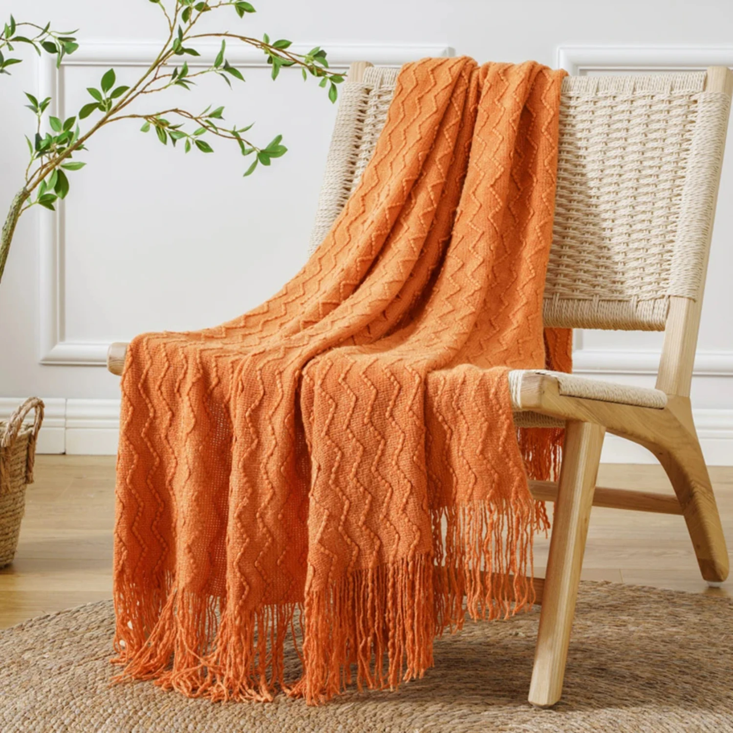 Throw Blanket Textured Lightweight Knitted Bed Plaid With Tassel Throws For Couch Halloween Home Decorative
Throw Blanket Textured Lightweight Knitted Bed Plaid With Tassel Throws For Couch Halloween Home Decorative