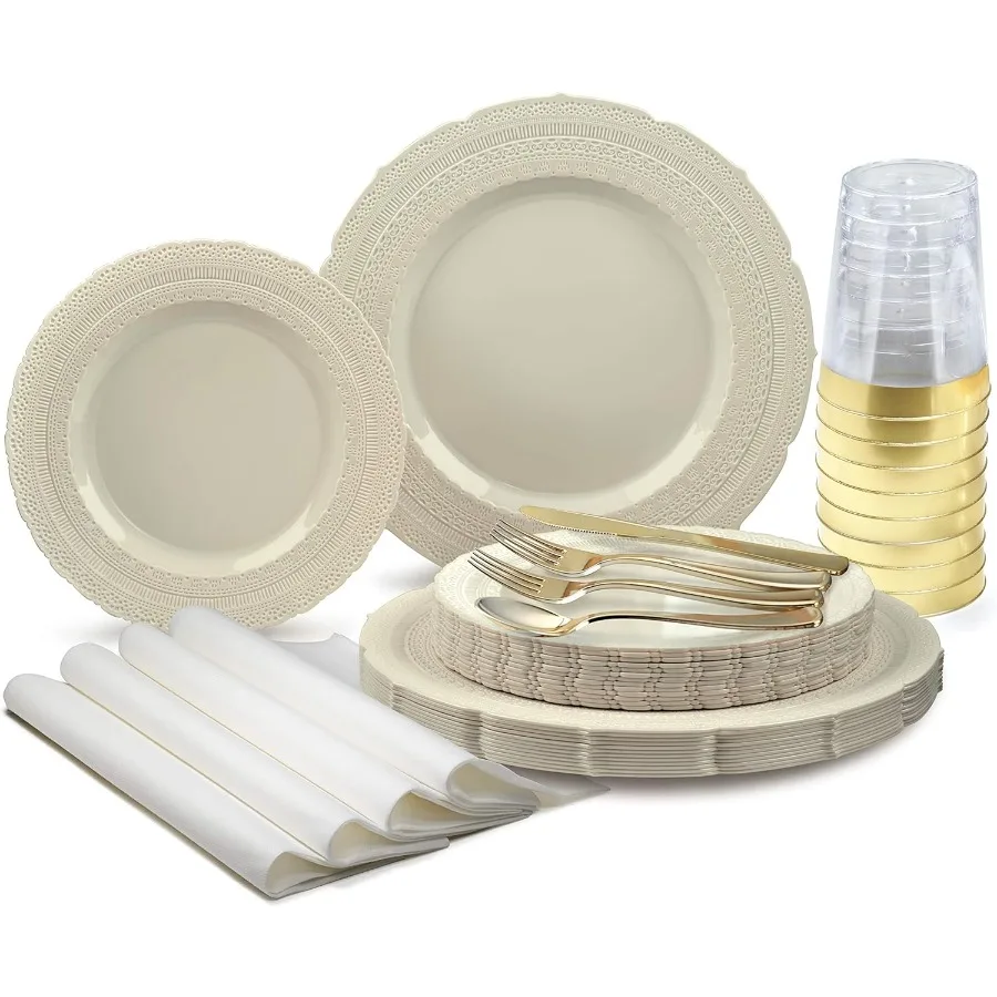 Набор из 200 шт., 25 гостей, очень тяжелые винтажные свадебные одноразовые пластиковые тарелки многоразового использования 25 x 11 дюймов + 25 x 8,25 дюйма + серебряное изделие + Cu
Набор из 200 шт., 25 гостей, очень тяжелые винтажные свадебные одноразовые пластиковые тарелки многоразового использования 25 x 11 дюймов + 25 x 8,25 дюйма + серебряное изделие + Cu