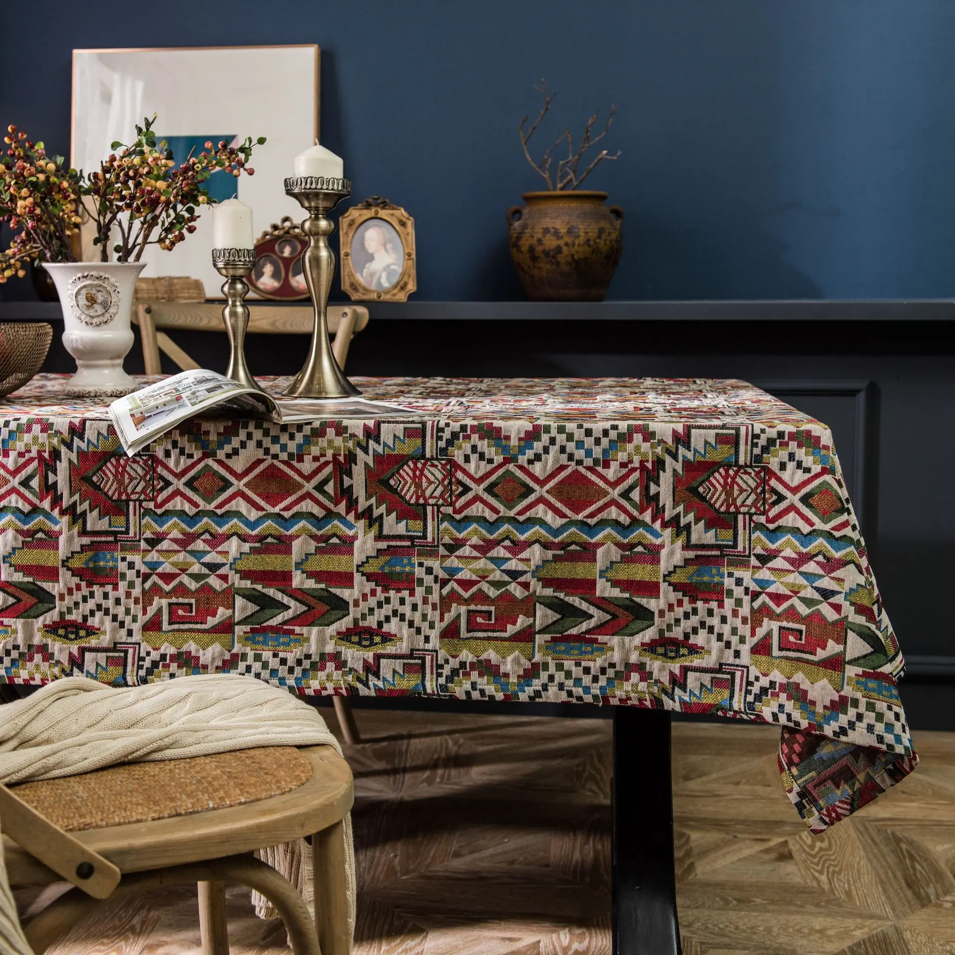 American Tablecloth Color Jacquard Table Cloth Double Sided Pattern Thick Tablecloth Geometric Bohemian Style
American Tablecloth Color Jacquard Table Cloth Double Sided Pattern Thick Tablecloth Geometric Bohemian Style