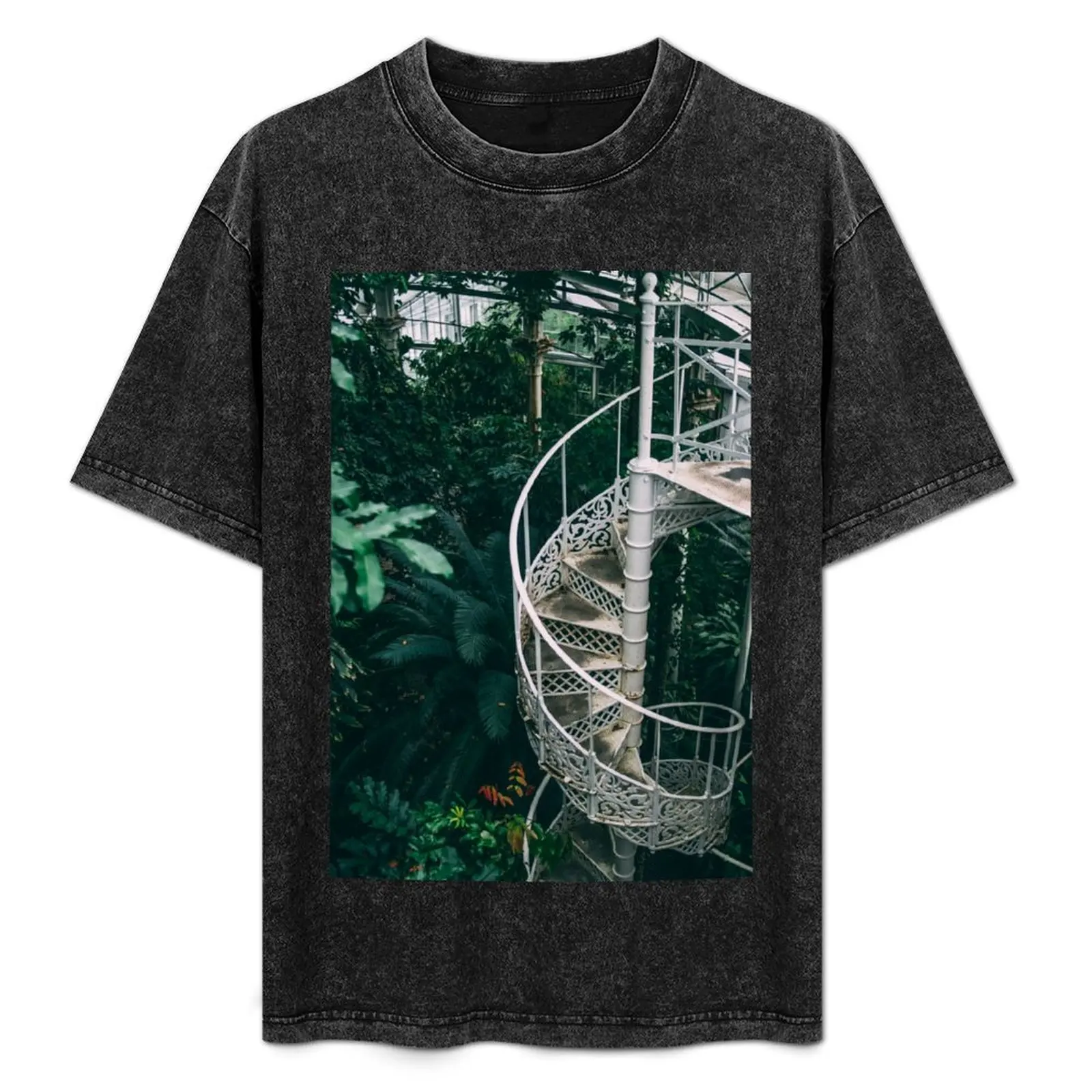Spiral Staircase in Botanical Garden - Green Plants T-Shirt Fashion Letter Print T-Shirt
Spiral Staircase in Botanical Garden - Green Plants T-Shirt Fashion Letter Print T-Shirt
