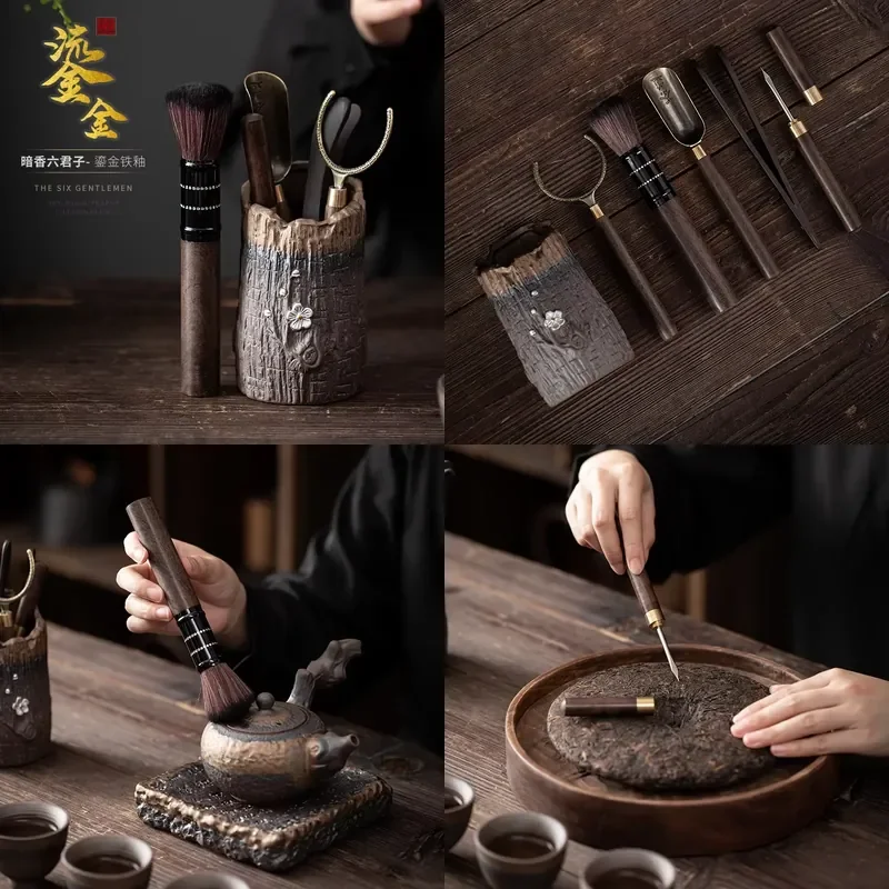 【CHIMU HOME】 Japanese Style Ceremony Six Items Set for Gilding Silver Gilded Clamp Pot Maintenance Pen Ceramic Kung
【CHIMU HOME】 Japanese Style Ceremony Six Items Set for Gilding Silver Gilded Clamp Pot Maintenance Pen Ceramic Kung