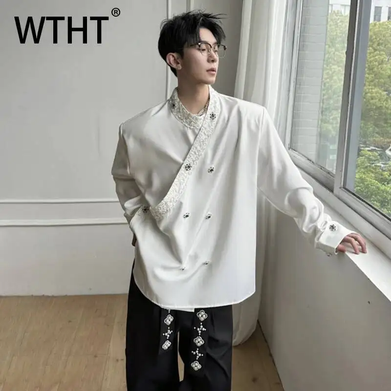WTHT Trendy Men's Plate Buckle Embroidery Shoulder Pads T-shirts Fashion Solid Color Stand Collar Tops Male 2026 Summer 2A3043
WTHT Trendy Men's Plate Buckle Embroidery Shoulder Pads T-shirts Fashion Solid Color Stand Collar Tops Male 2026 Summer 2A3043